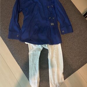Stylish Blue with White Pants Shalwar Kameez Set